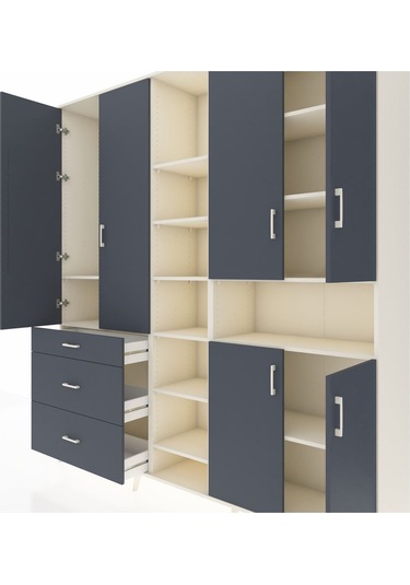 Hyperion Dolap 13 Raflı 3 Çekmeceli 6 Kapaklı 220x44x243 Aytaşı-antrasit/antrasit Antrasıt/antrasıt Hyperion Dolap 13 Raflı 3 Çekmeceli 6 Kapaklı 220x44x243 Aytaşı-antrasit/antrasit Antrasıt/antrasıt
