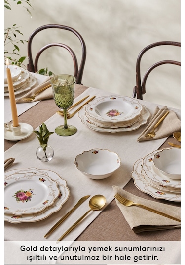 Karaca  Forever Bone Antique 24 Parça 6 Kişilik Yemek Takımı