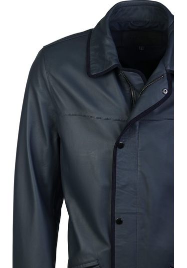 Tamer Tanca Erkek Hakiki Deri Lacivert Deri Mont 1000 034 Erk Derımont Sk23/24 Lacı Tafta Lacivert