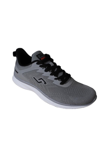 Jump Erkek Gri Siyah Fileli Memory İç Taban Sneaker Spor Ayakkabı Gri