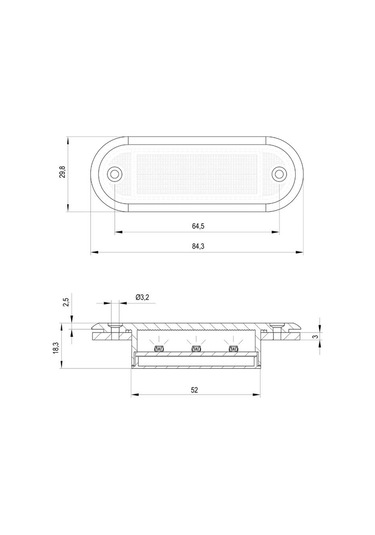 Sanel 24v Basamak Aydınlatma Lambası Beyaz 6 Ledli 85 30 Mm