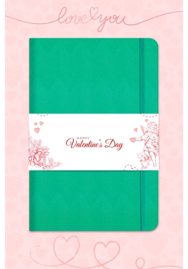 Tarihsiz Klasik Defter Rec Note 13x21 Çizgili Yeşil Desenli