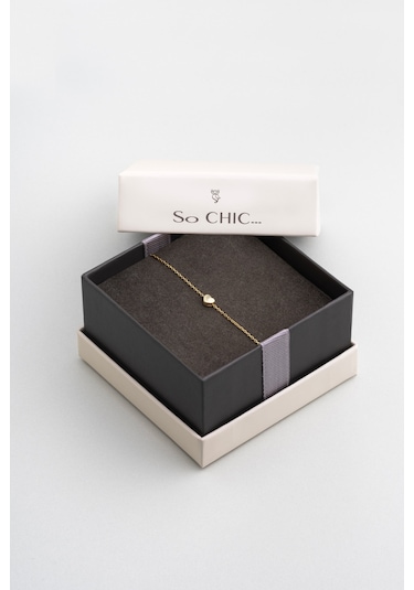 Little Love 18 Ayar Sarı Altın Kaplama 19 Cm Gümüş Bileklik Sarı