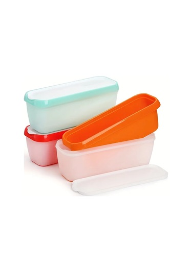 1 Adet Dikdörtgen Çift Dondurma Kapaklı Kutu Ev Yapımı Dondurma Mor