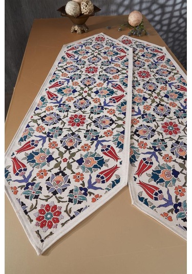 Çeyiz Diyarı Safiye 2li Lüks Runner 45x140 Cm Çok Renkli