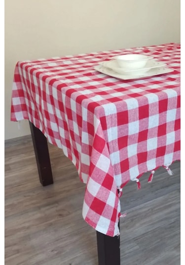 Çok Amaçlı Piknik Masa Örtüsü Sofra Bezi Kırmızı 150x150