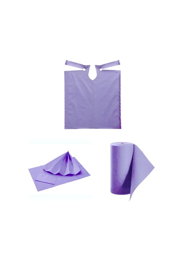 Dentreal Avrupa Rulo Hasta Önlüğü ve Tabla Örtüsü Takım Menekşe