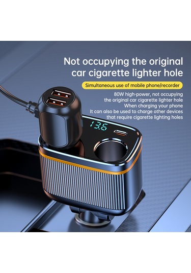 Suofeng 145w Çift Usb Portlu Araç Şarj Cihazı - Pd45w Hızlı Şarj, Led Voltaj Göstergeli, 12-24v Uyumlu