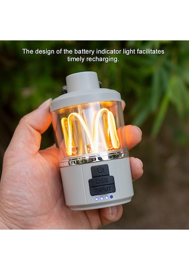 Teltree Taşınabilir Led Kamp Lambası, Usb Şarjlı, Ayarlanabilir Parlaklık, Çadır Ve Ev Kullanımı İçin Beyaz