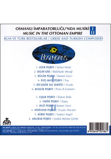 Osmanlı İmparatorluğunda Müzik - Rum Ve Türk Beste Karlar (Cd)