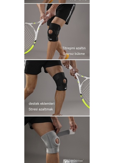 Spor Dizlikler, Açık Hava Basketbolu, Koşu, Bisiklet, Dağcılık, Nefes Alabilen Destek, Günümüzde Kaymaz Dizlikler-gri Gri