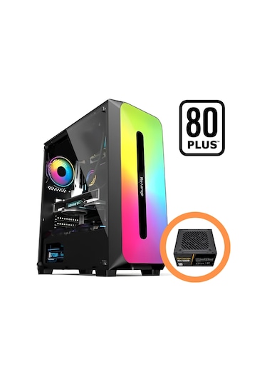 Revenge Colorful 500w Psu Dahil 1 Fanlı Atx Şeffaf Temperli Cam Rgb Gaming Bilgisayar Kasası