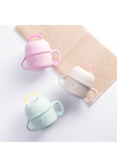 Sones Yaratıcı Anti-haşlanma Çocuk Sofra Takımı Bebek Salyangoz Bölmesi Kaşık Bardak Kase Pembe