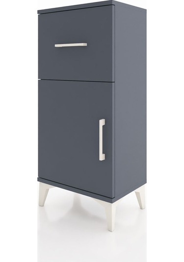 Arges Komodin Tek Raflı Tek Çekmeceli Tek Kapaklı 44x30x96 Antrasit-antrasit Antrasit