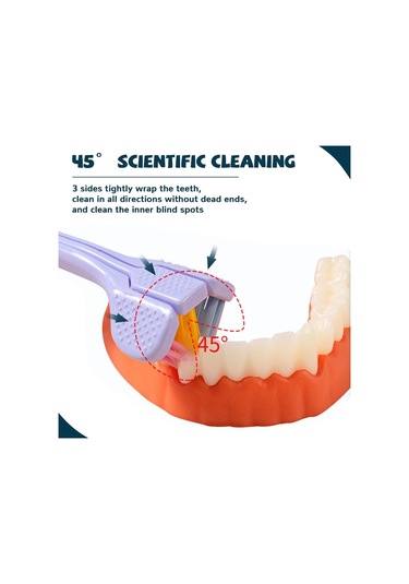 360 Derece Üç Taraflı Yumuşak Kıl Diş Fırçası Ağız Bakımı Güvenlik Diş Fırçası Diş Derin Temizlik Taşınabilir Seyahat Diş Ağız Bakımı