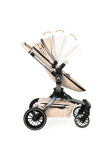 Yoyko Spin 360 Derece Dönebilen Bebek Arabası Latte Gri Kasa
