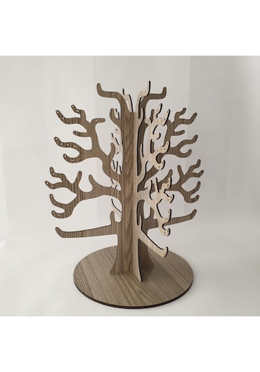 1 Fark - Ahşap Takı Ağacı -Takı Standı - Takı Düzenleyici - Kayın