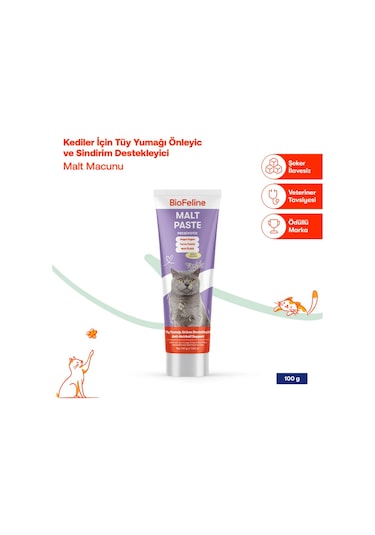 Biofeline Kediler İçin Malt Macun 100 G