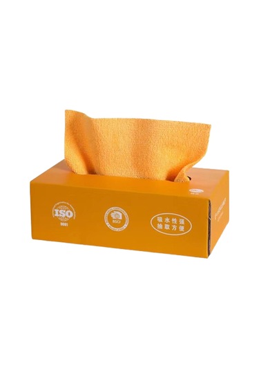 Fosenze Kutu İçerisinde Yeniden Kullanılabilir Mikrofiber Temizlik Bezi - Toz Ve Kir Serbest, Ev Ofis Araç Atölyeleri İçin Absorban Temizleyici Bezi 20 Adet Turuncu