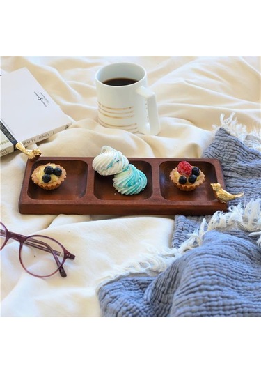 Akayev Ahşap 3 Bölmeli Altın Kuş Sunumluk