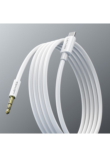 Lenyes Ax102 Type-c To 3.5mm Aux Audio Kablo 1m Beyaz Beyaz