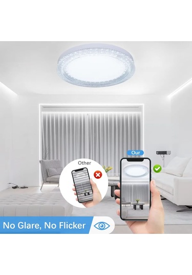 Modern Led Tavan Işığı Kristal Yuvarlak Ev Enerji Tasarruflu Beyaz