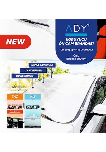 Ady Ön Cam Koruyucu Buza Ve Güneşe Dayanıklı 4 Mevsim Branda