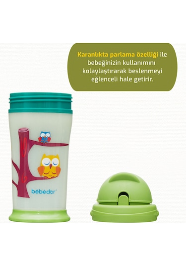 Bebedor Karanlikta Parlayan Pipetli Alıştırma Bardağı 240ML