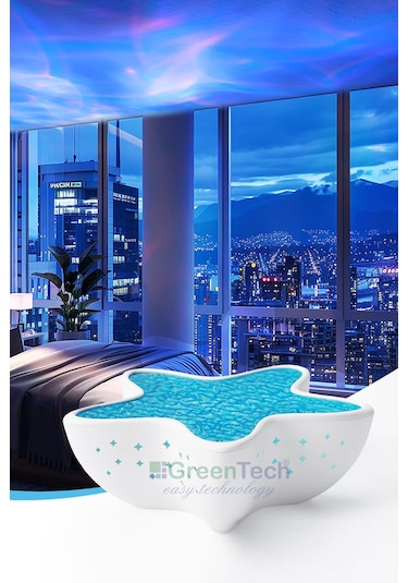 Greentech 7 Renk Şarjlı Deniz Yıldızı Projektör / Gt-lp01 Beyaz - Mavi