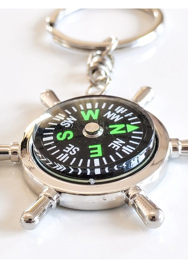 Moncuk Design Çalışır Pusula Metal Anahtarlık