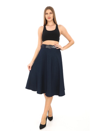 Soralline Kadın Etek Kışlık Kloş 780 Lacivert