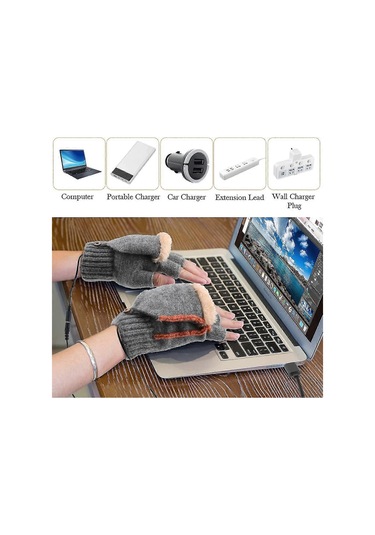 1 Çift Usb Isıtmalı Eldiven, 3 Sıcaklık Ayarlı Isıtmalı Kış Eldivenleri, Bilgisayarda Sıcak Eller İçin Kış Eldivenleri Fmy