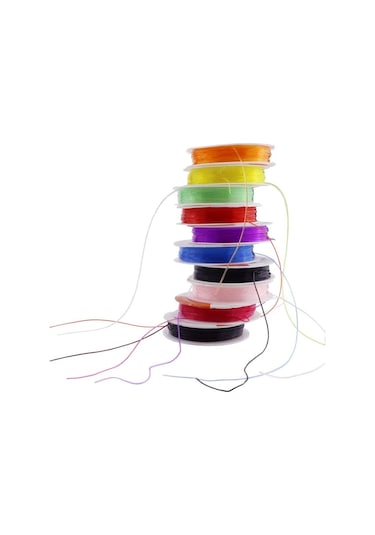 10 Adet. Renkli Misina. 1 Mm. Silikon Misine. Esnek. El İşi Takı.