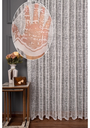 Şantuk Desen Örme Tül Perde 1159