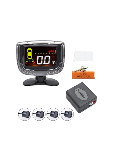 Kablosuz Park Sensörü Kiti Lcd Ekran 4 Radar Sensörü 65db Buzzer