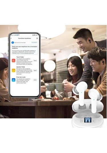 Tercüme Kulaklıklar Gerçek Zamanlı, Dil Çeviri Kulaklıkları, 3'ü 1 İki Yönlü Çevirmen Kulaklık Baklaları