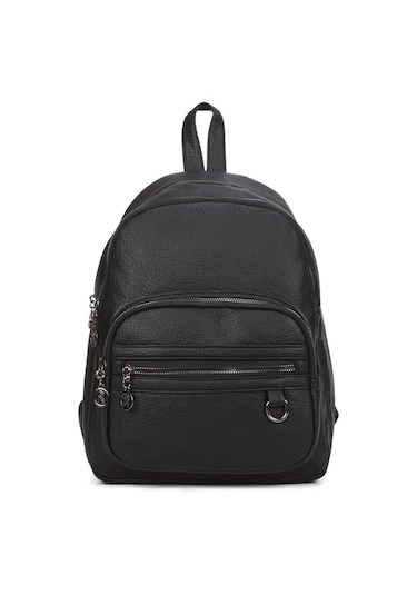 Newish Polo Kadın Deri Ayarlanabilir Askılı Omuz Ve Sırt Çantası New353 - Siyah