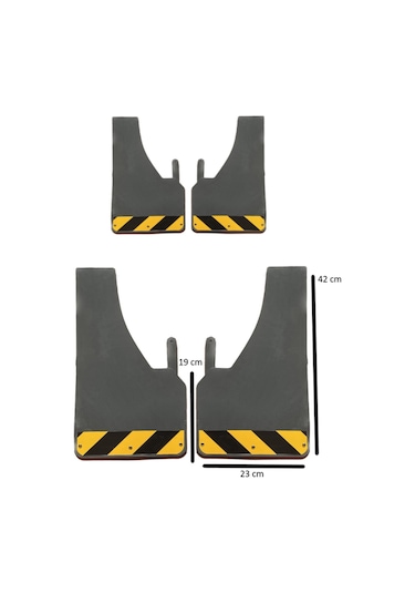 MKM Fiat Ducato Fosforlu Sarı-Siyah Renkli 4'lü Paçalık Çamurluk Tozluk