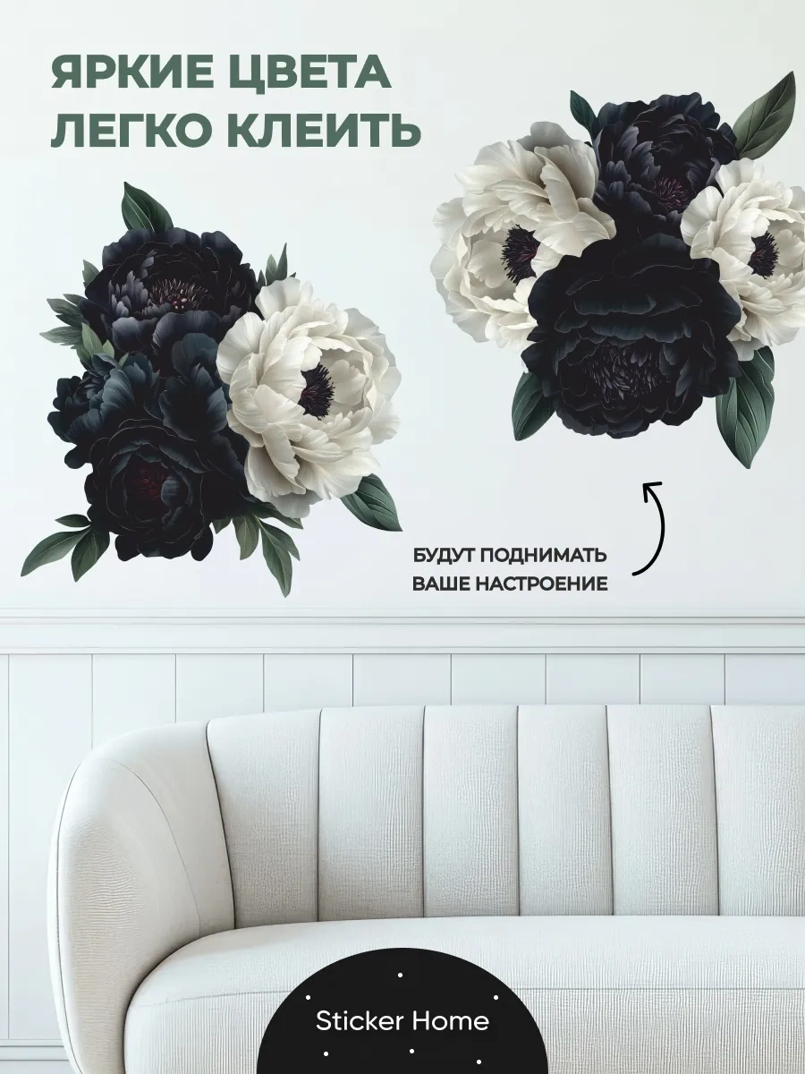 Sticker Home Duvar İç Mekan Şemsiye Çiçeği Etiketleri 275918321 Siyah