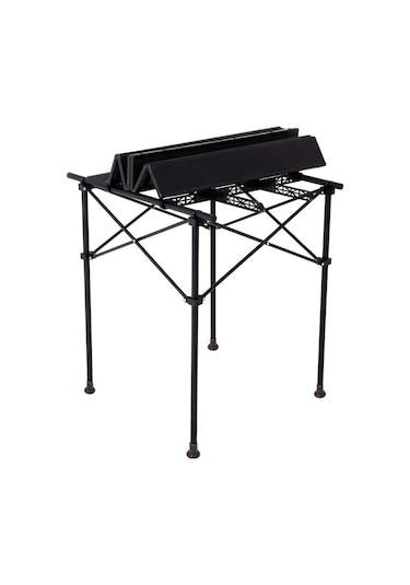 Mynila Esneme Engelleyen Roll Bar Destekli + Taşıma Çantalı Katlanır Kamp ve Piknik Masası - Siyah