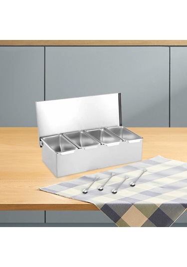 Suntek Baharat Organizatör Kutusu Ayrılabilir Kapları 4-ızgara