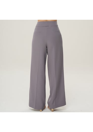 Deryam Tekstil Geniş Paça Kadın Pantolon Gri