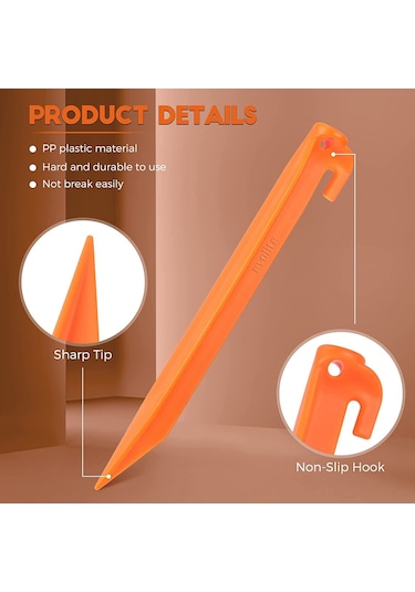 Evolite Arancio Abs Çadır Kazığı -23cm 6 Adet Renkli