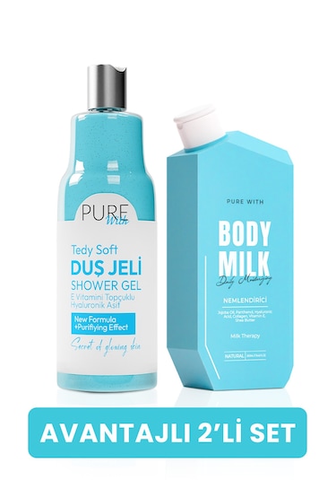 İkili Set: Vücut Sütü 250 Ml + E Vit. Okyanus Özlü Hyaluronik Asitli Duş Jeli 400 Ml Okyanus