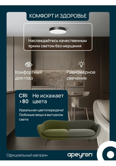 Apeyron Led Tavan Lambası 17 Cm 4000k, 18w 402750522 Siyah