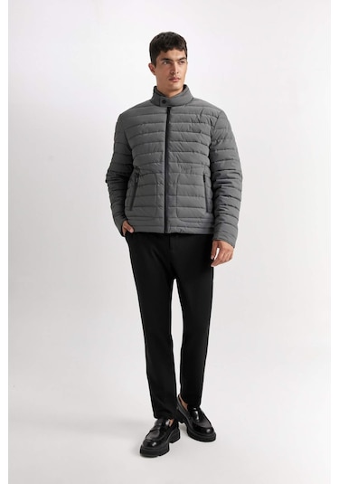 DeFacto Slim Fit Dar Kesim Dik Yaka Fermuarlı Mont D7497AX25SPGR221