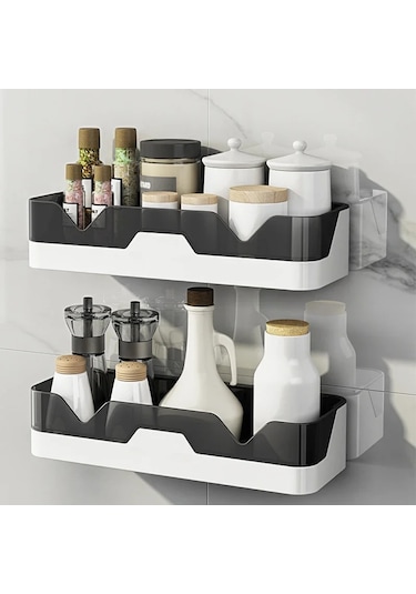 Yeni Banyo Raf Organizatör Duş Depolama Rafı Siyah Köşe Rafları Çok Renkli