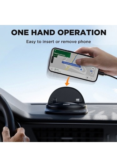 Monyee Joyroom Araç Telefon Tutucu, 360 Döner, Nano Jel Antrenör, Otomatik Kilitleme, Usb Şarj Bağlantısı, 4.7-6.8 İnç Telefonlar İçin Siyah