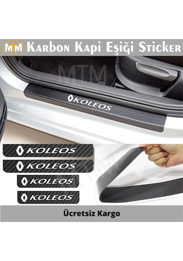 Renault Koleos Karbon Kapı Eşiği Sticker (4 Adet)