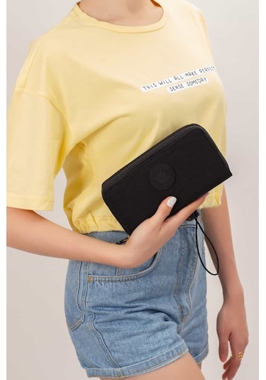 Bizoon 6001 Su Geçirmez Krınkıl Kumaş Kadın Portföy Cüzdan